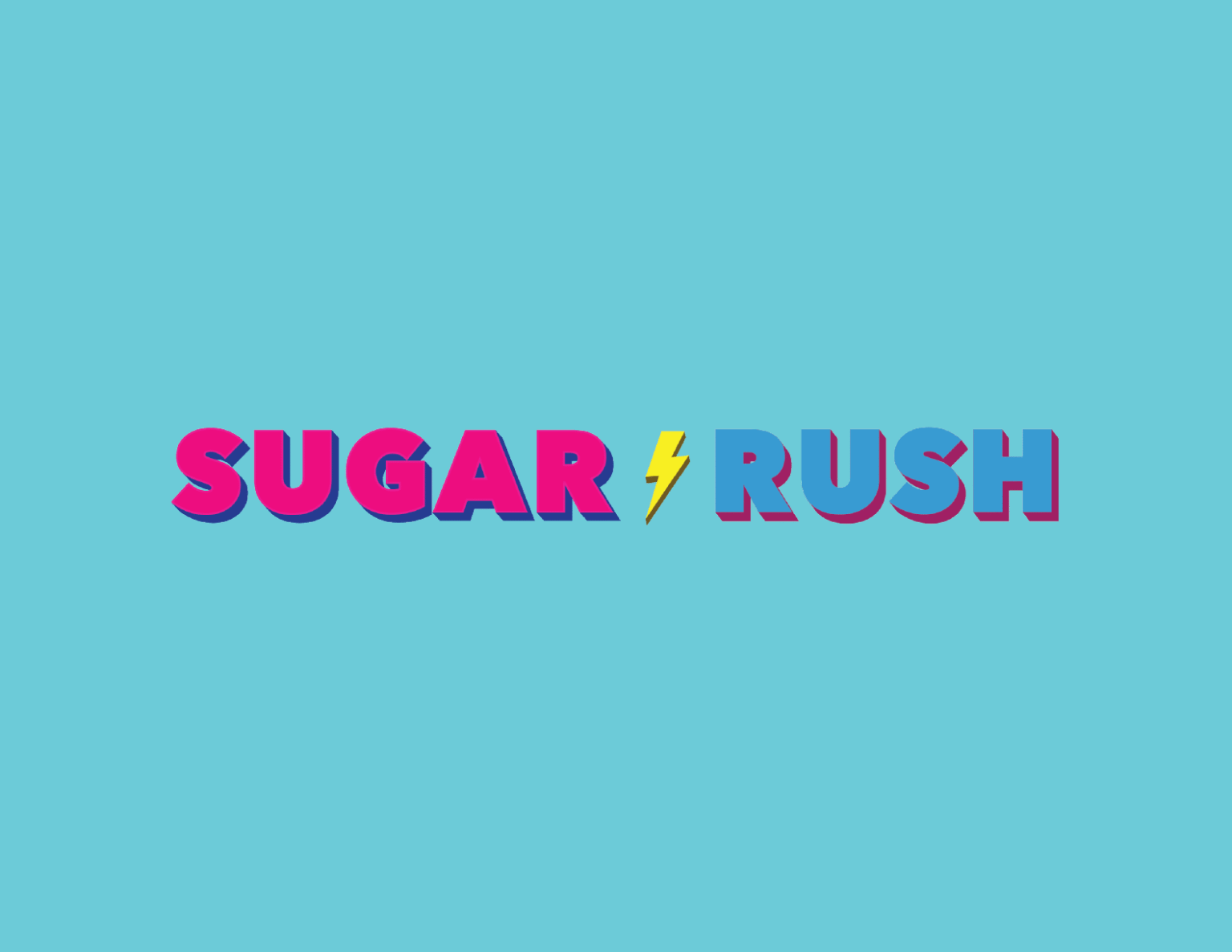 Logo of cupcake app Sugar Rush with teal background.
