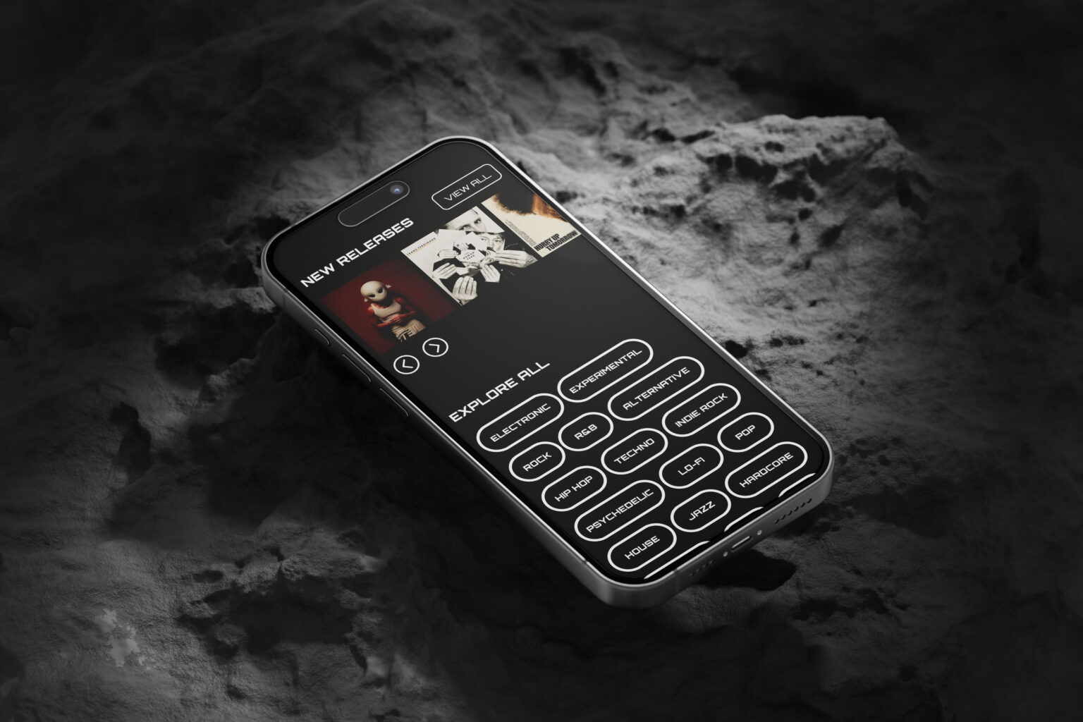 Image of an iphone showing the footer section of the Deezer site