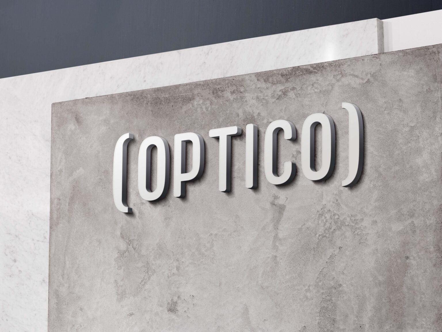 Photo of a metallic sign with reads (Optico)